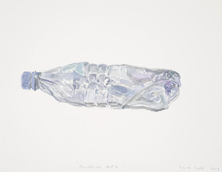 painting of a crushed plastic bottle