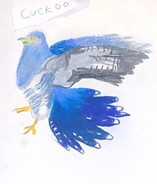childs drawing of a cuckoo