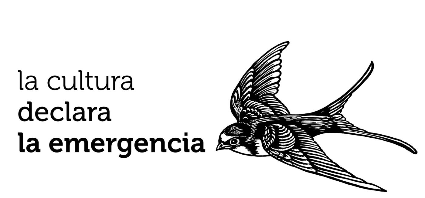 culture declares logo translated into Spanish: "la cultura declara la emergencia"