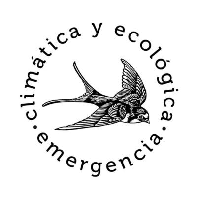 Culture Declares roundel logo translated into Spanish: " climatica y ecologica emergencia